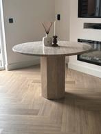 Travertin eettafel rond, Huis en Inrichting, Ophalen, Overige materialen, Rond, Zo goed als nieuw