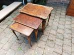 Bijzettafels set van 3 notenhout, Ophalen, Minder dan 55 cm, Gebruikt, Rond