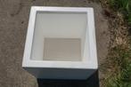 Witte Polyester bloembak plantenbak 60x60x40, Kunststof, Balkon, Vierkant, Nieuw