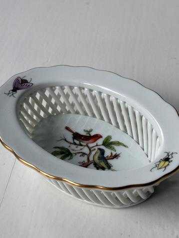 Mandje Herend porselein Rothschild bird klein vintage beschikbaar voor biedingen