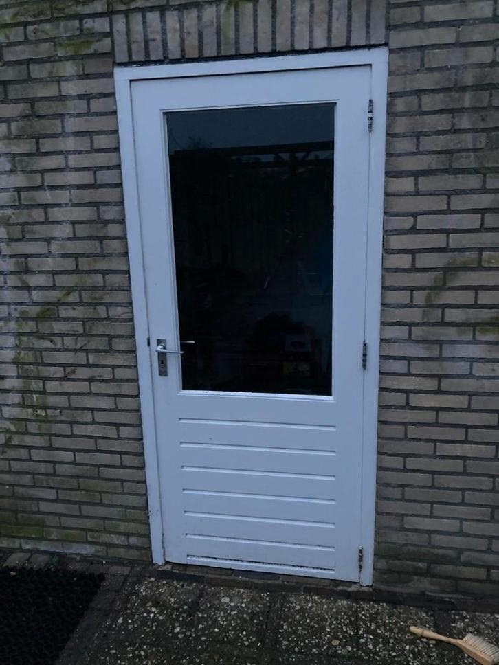 Achterdeur / Schuurdeur kozijn, raamkozijn, stalraam, Doe-het-zelf en Verbouw, Kozijnen en Schuifpuien, Gebruikt, Deurkozijn, Hout