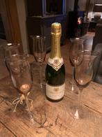 5 unieke Franse vintage champagneglazen, Ophalen of Verzenden, Zo goed als nieuw