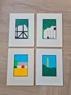 4 drukken van Ole Kortzau Denemarken, Antiek en Kunst, Ophalen of Verzenden