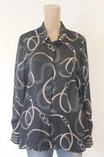 Louis and Mia zwarte satijnen blouse maat 42, ., Zwart, Maat 42/44 (L), Ophalen of Verzenden