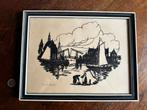 Vintage scherenschnitt kunstwerk – Hollands tafereel, Antiek en Kunst, Ophalen of Verzenden