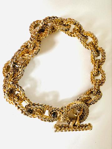 Vintage gevlochten vergulde schakel armband beschikbaar voor biedingen