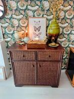 Vintage Rotan Manou Commode, Zo goed als nieuw, X, 75 tot 100 cm, Minder dan 50 cm