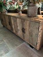 Dressoir tvmeubel 240 landelijk hoffs stoer railway hout, Ophalen, Zo goed als nieuw, 25 tot 50 cm, 200 cm of meer