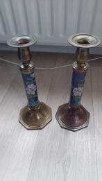 Vintage kandelaars messing., Ophalen of Verzenden, Koper of Brons