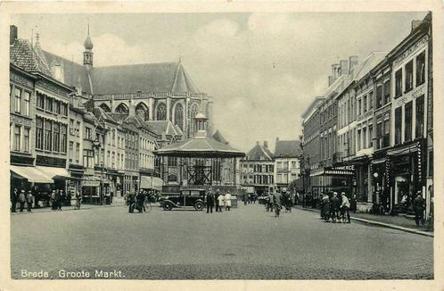 (388-512-037) Breda Groote Markt, Verzamelen, Ansichtkaarten | Nederland, Noord-Brabant, Verzenden