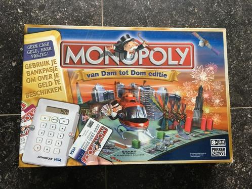 Monopoly van dam tot dom editie, Hobby en Vrije tijd, Gezelschapsspellen | Bordspellen, Zo goed als nieuw, Een of twee spelers