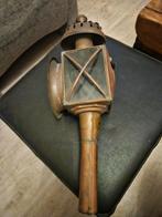 Antieke Koperen Koetslamp, Antiek en Kunst, Antiek | Lampen, Ophalen of Verzenden