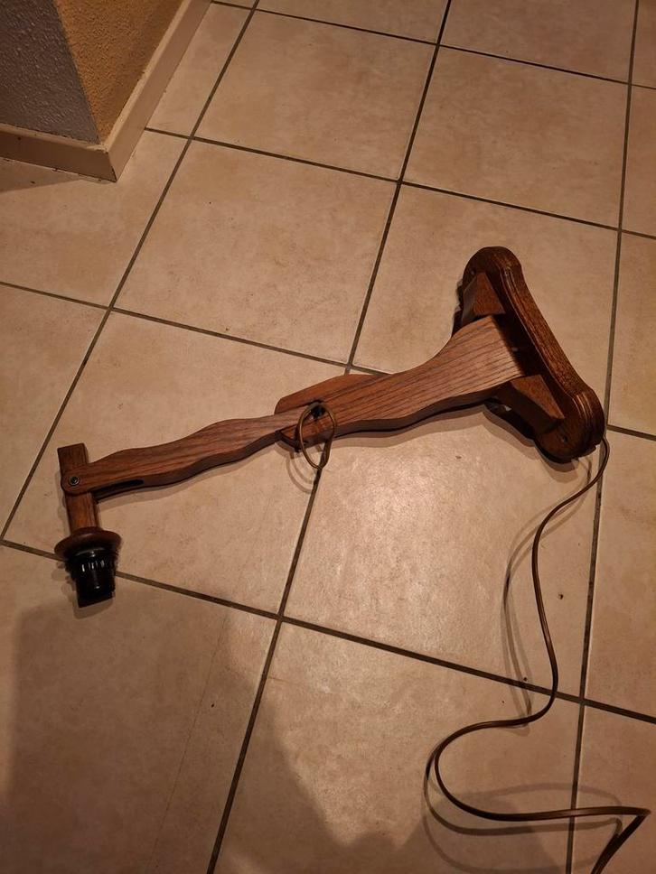 Vintage  Schaarlamp Houten Wandlamp. Jaren 70. 80, Verzamelen, Retro, Huis en Inrichting, Ophalen of Verzenden