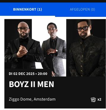 Boys II Men concertkaartjes 2 december beschikbaar voor biedingen