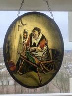 "De Spinster" vintage glas-in-lood raamhanger raamdecoratie, Antiek en Kunst, Ophalen