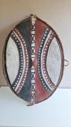 Origineel Massai oorlog schild beschilderd leer tribale art, Ophalen of Verzenden