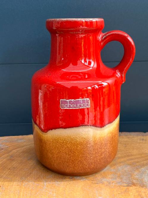 Vintage Scheurich vaasje 414 - 16, Huis en Inrichting, Woonaccessoires | Vazen, Zo goed als nieuw, Minder dan 50 cm, Aardewerk of Porselein