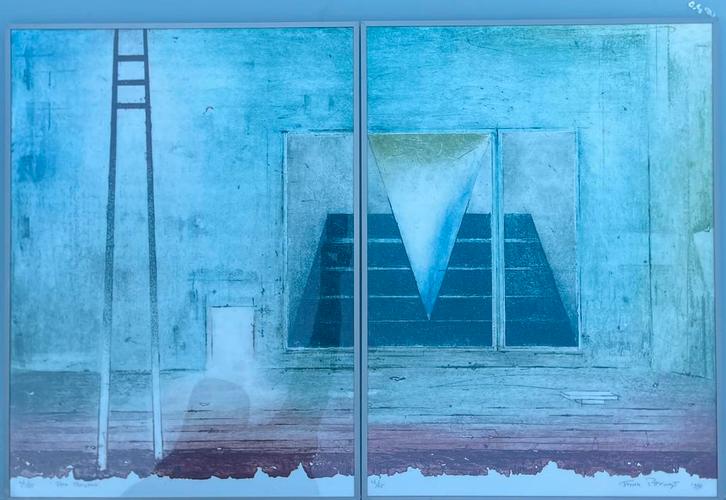 Tweeluik kleurets Frank Porcelijn – Fata Morgana (1990), Antiek en Kunst, Kunst | Litho's en Zeefdrukken, Ophalen of Verzenden