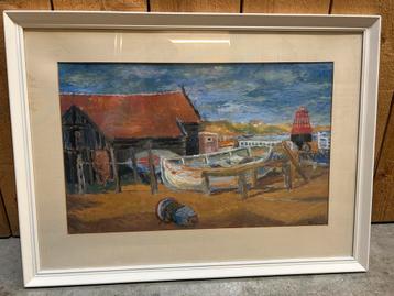 Jan Stekelenburg – gouache strandgezicht met bootje beschikbaar voor biedingen