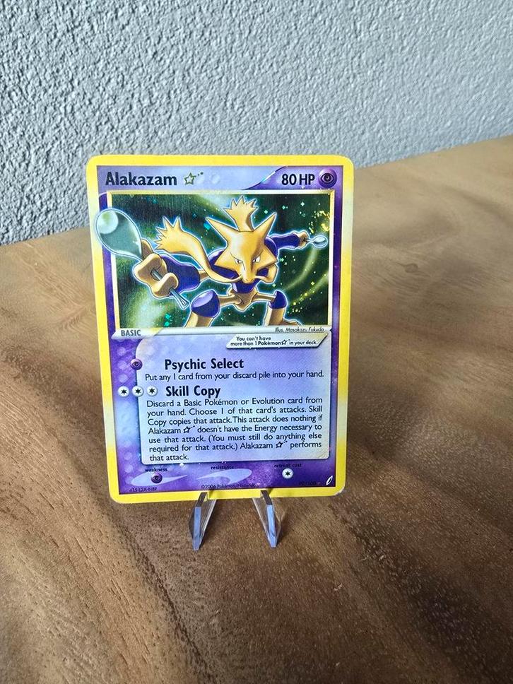 Alakazam Goldstar (Gold Star) 99/100, Hobby en Vrije tijd, Verzamelkaartspellen | Pokémon, Zo goed als nieuw, Losse kaart, Foil