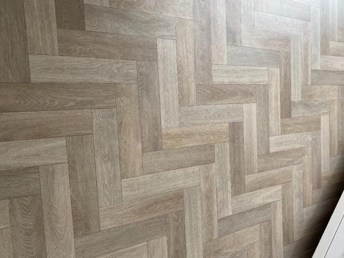 Nieuw visgraat Vinyl van Leenbakker, Huis en Inrichting, Stoffering | Vloerbedekking, Nieuw, Vinyl, Crème, Beige, Bruin, Grijs