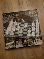 3 in 1 Schaak spel glas (zonder de schaak glazen pionnen), Hobby en Vrije tijd, Gezelschapsspellen | Bordspellen, Ophalen of Verzenden