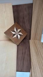 Noten, Essen en eiken fineer (9 vellen) inlegwerk, Verzenden, Almelo, Nieuw, Fineer