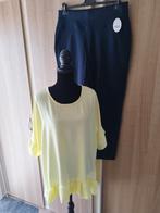Sale blauwe stretch tregging broek met blouse 48/50, Verzenden, Nieuw, Blauw, Broek of Spijkerbroek