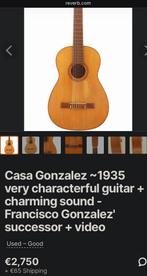 Moving Sale Casa Gonzalez Francisco Gonzalez gitaar 1935, Klassieke of Spaanse gitaar, Gebruikt, Ophalen of Verzenden, Met koffer