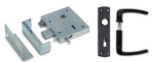 Dx poortslot met dagschoot, sleutel en deurkruk, Tuin en Terras, Tuinpoorten, Nieuw, Draaipoort, Hout, 150 tot 200 cm, 200 cm of meer