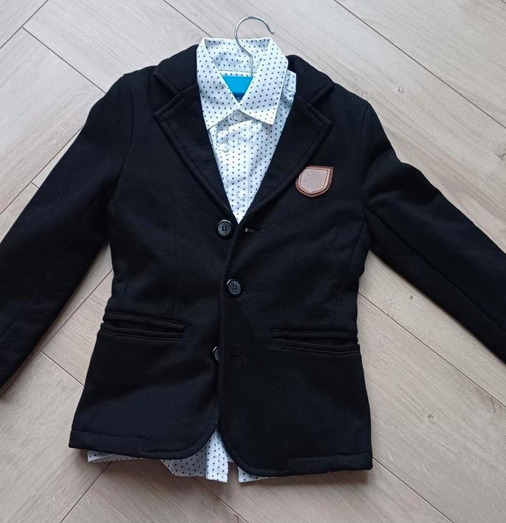 Colbert met overhemd maat 110, Kinderen en Baby's, Kinderkleding | Maat 110, Zo goed als nieuw, Jongen, Overhemd of Blouse, Ophalen of Verzenden