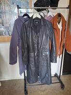 Leren half lange jas., Kleding | Dames, Ophalen, Zo goed als nieuw, Maat 42/44 (L), Grijs