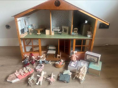 Poppenhuis inclusief 13 MAILEG muizen en meubels!, Kinderen en Baby's, Speelgoed | Poppenhuizen, Zo goed als nieuw, Ophalen of Verzenden