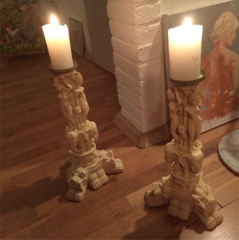 kandelaar staand, naakte dames, per stuk € 35, Huis en Inrichting, Woonaccessoires | Kandelaars en Kaarsen, Gebruikt, Kandelaar