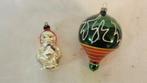 2 oude glazen kerstbal jongen en luchtballon, Diversen, Ophalen of Verzenden, Gebruikt