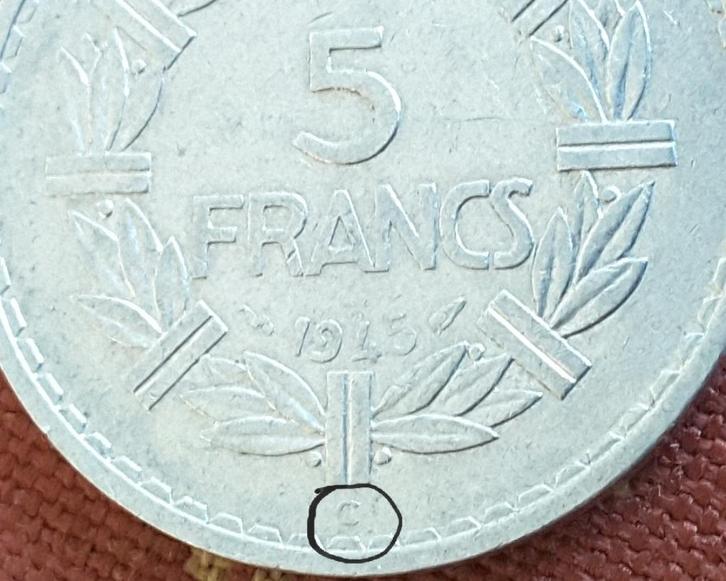 j Frankrijk 5 francs 1945C. KM 888b.3 !!, Postzegels en Munten, Munten | Europa | Niet-Euromunten, Losse munt, Frankrijk, Verzenden
