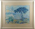 +Max Raedecker(1914)Gouache papier "Tropisch Landschap " Ges, Ophalen of Verzenden