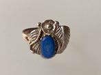 Art Nouveau ring zilver lapis lazuli, Sieraden, Tassen en Uiterlijk, Antieke sieraden, Verzenden, Zilver, Ring, Met edelsteen