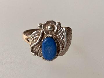 Art Nouveau ring zilver lapis lazuli beschikbaar voor biedingen