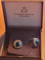 Zilverkleurige oorbellen met zwarte steen, Overige materialen, Ophalen of Verzenden, Zo goed als nieuw, Met edelsteen