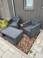 Loungeset - 2 stoelen en tafel, Ophalen, Zo goed als nieuw, Kunststof