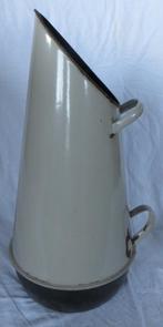 Grijze geëmailleerde kolenkit. Vintage emaille kolenkit, Ophalen, Gebruikt, Metaal