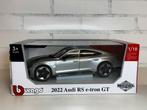 BBURABO BURAGO 1:18 AUDI RS E-TRON GT 2022 GRIJS NIEUW, Ophalen of Verzenden, Nieuw, Auto, Bburago