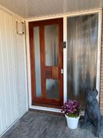 Hardhouten voordeur, deur, eventueel inclusief kozijn, Doe-het-zelf en Verbouw, Deuren en Horren, Ophalen, Gebruikt, 80 tot 100 cm