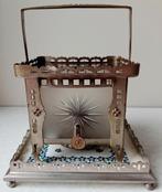 Art-deco vierkant theelichtje met geetst glas, Antiek en Kunst, Ophalen of Verzenden