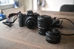 Canon EOS M50 + EF-M 15-45mm IS STM en 22mm en 50mm lens, Ophalen of Verzenden, Gebruikt, 24 Megapixel, Canon
