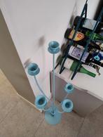 Blauwe kandelaar voor 5 kaarsen - Gratis!, Gebruikt, Blauw, Ophalen of Verzenden, Kandelaar