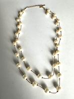 Vintage Monet 2 strengen faux parel ketting, Overige materialen, Wit, Ophalen of Verzenden, Verstelbaar
