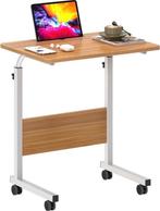 Laptoptafel - 60 x 40 cm - Bijzettafel op wieltjes - Bedtafe, -, Verzenden, -, Nieuw