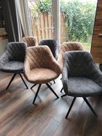 6 eetkamerstoelen draaibaar, Huis en Inrichting, Stoelen, Ophalen, Overige materialen, Bruin, Zo goed als nieuw